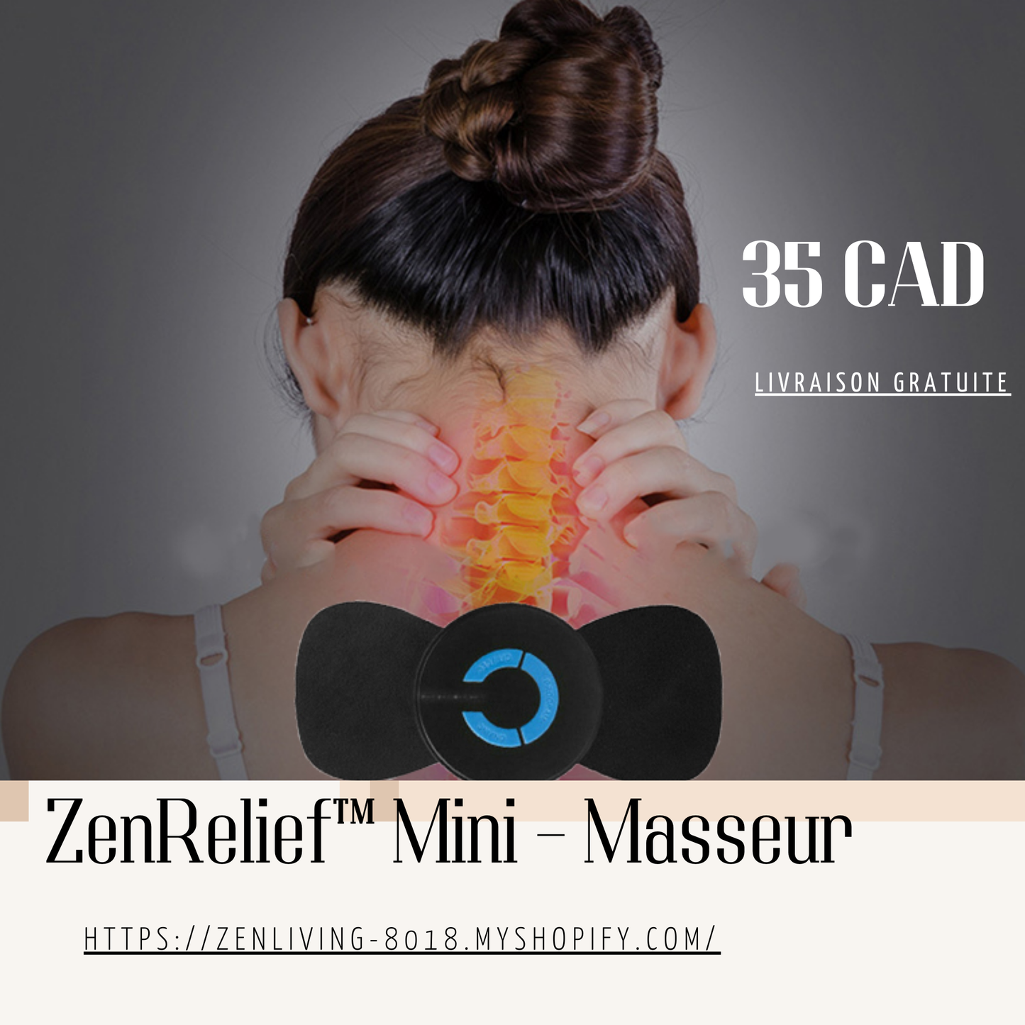 ZenRelief™ Mini – Masseur Cervical & Épaules